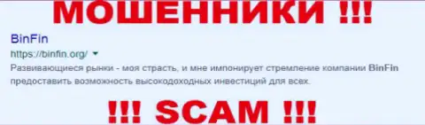 Бин Фин - это ЛОХОТРОНЩИКИ !!! SCAM !!!